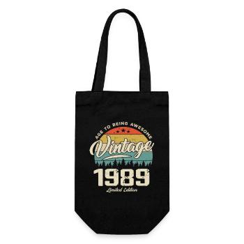 Vintage 1989 Cadeau Anniversaire Style Rétro 1989 - Sac à bouteille - noir - Devant