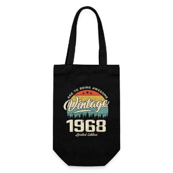 Vintage 1968 Cadeau Anniversaire Style Rétro 1968 - Sac à bouteille - noir - Devant
