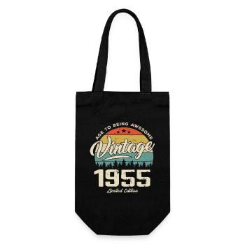 Vintage 1955 Retro Style Anniversary Gift 1955 - Gift Bag for Bottles - black - Front
