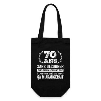 70 Ans Sans Déconner Cadeau D'anniversaire 70ans - Sac à bouteille - noir - Devant