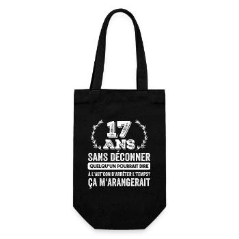 17 Ans Sans Déconner Cadeau D'anniversaire 17ans - Sac à bouteille - noir - Devant