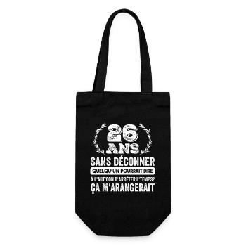 26 Ans Sans Déconner Cadeau D'anniversaire 26ans - Sac à bouteille - noir - Devant