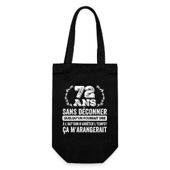 72 Ans Sans Déconner Cadeau D'anniversaire 72ans - Sac à bouteille - noir - Devant