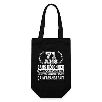 71 Ans Sans Déconner Cadeau D'anniversaire 71ans - Sac à bouteille - noir - Devant