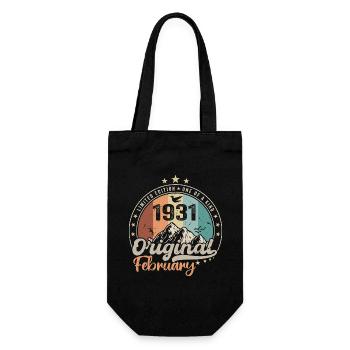 The legends born in February 1931 gift 93 years old - Gift Bag for Bottles - black - Front