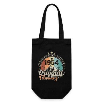 Legenden geboren im Februar 1954 Geschenk zum 70. Geburtstag - Geschenkbeutel für Flaschen - Schwarz - Vorne