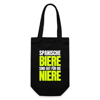 Spanische Biere sind gut für die Niere! - Geschenkbeutel für Flaschen - Schwarz - Vorne