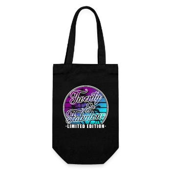 20 Geburtstag Geschenk Geburtstagsspruch 20 Jahre - Geschenkbeutel für Flaschen - Schwarz - Vorne