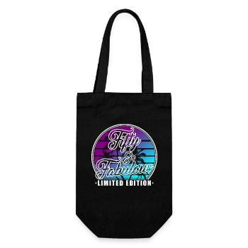 50th Birthday Gift Birthday Quote 50 Years - Gift Bag for Bottles - black - Front