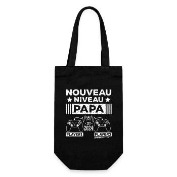 Nouveau niveau papa 2024 idée cadeau futur père - Sac à bouteille - noir - Devant