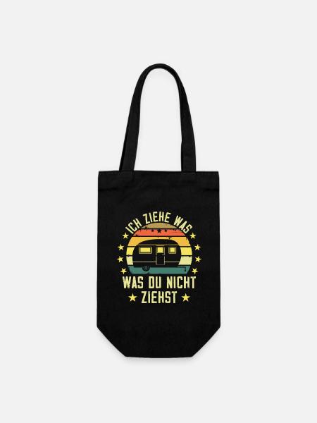 Ich ziehe was was du nicht ziehst Wohnwagen Camper - Geschenkbeutel für Flaschen - Schwarz
