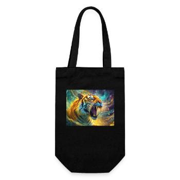Tigre rugissant coloré - Sac à bouteille - noir - Devant