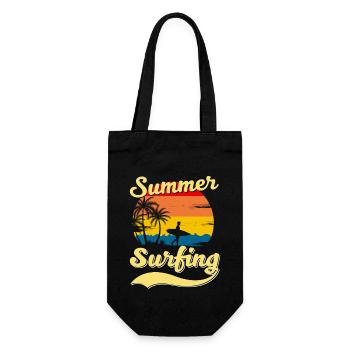 Summer Surfing Palm Beach Surfer - Geschenkbeutel für Flaschen - Schwarz - Vorne