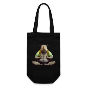 Yoga Nashörner - Geschenkbeutel für Flaschen - Schwarz - Vorne