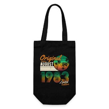 August 1983 Vintage Jahrgang Geburtstag Retro - Geschenkbeutel für Flaschen - Schwarz - Vorne