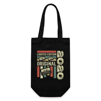 Vintage 2020 - Retro Geburtstagsspruch 2020 - Geschenkbeutel für Flaschen - Schwarz - Vorne