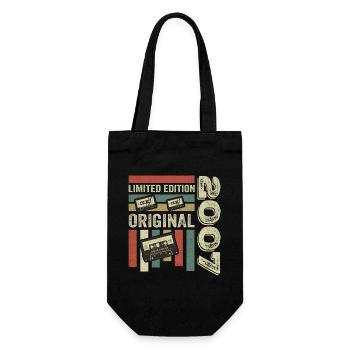 Vintage 2007 - Retro Geburtstagsspruch 2007 - Geschenkbeutel für Flaschen - Schwarz - Vorne