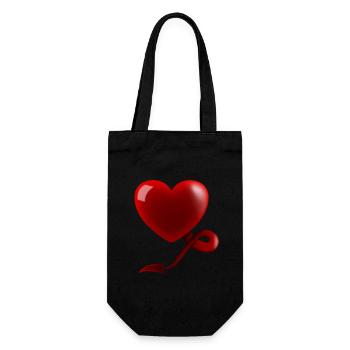 Heart with Devil's Tail - Gift Bag for Bottles - black - Front