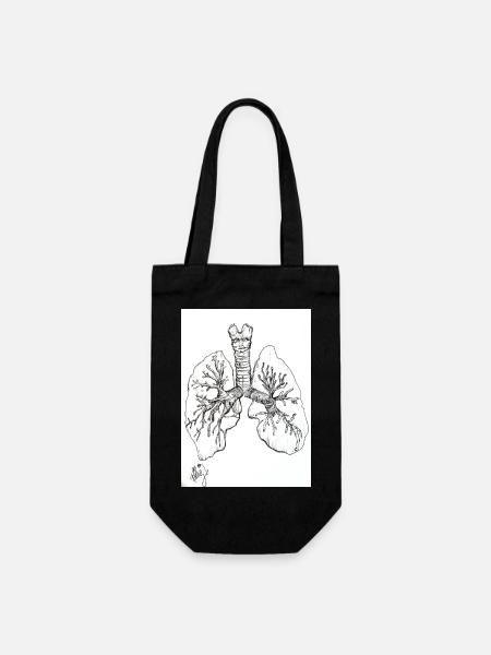 FunWithLungs - Geschenkbeutel für Flaschen - Schwarz