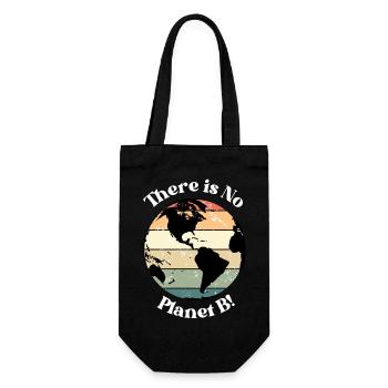 No Planet B! - Geschenkbeutel für Flaschen - Schwarz - Vorne