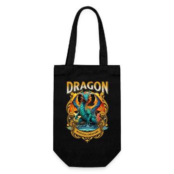 dragon, fantasy, magic, mysticism, mythology, creature - Gift Bag for Bottles - black - Front