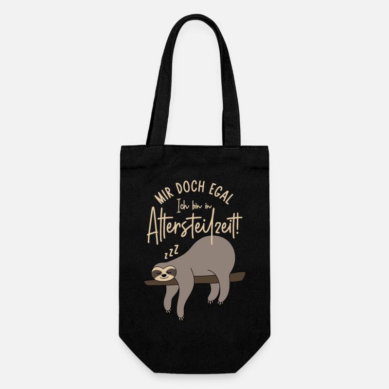 Faultier Mir doch egal Ich bin in Altersteilzeit - Geschenkbeutel für Flaschen - Schwarz