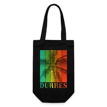 Durres Durresi Albanien Sommer Palmen Strand Meer - Geschenkbeutel für Flaschen - Schwarz - Vorne
