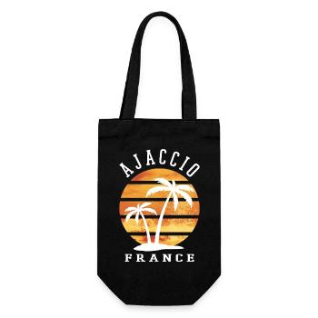 Ajaccio Corse France Été Palmiers Plage - Sac à bouteille - noir - Devant