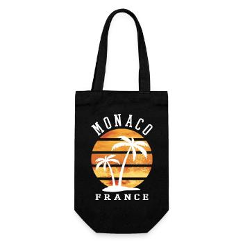 Monaco France Été Palmiers Plage Mer - Sac à bouteille - noir - Devant
