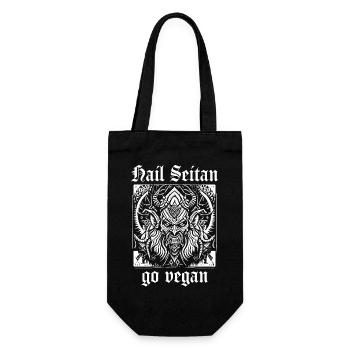 HAIL SEITAN - go vegan - Gift Bag for Bottles - black - Front