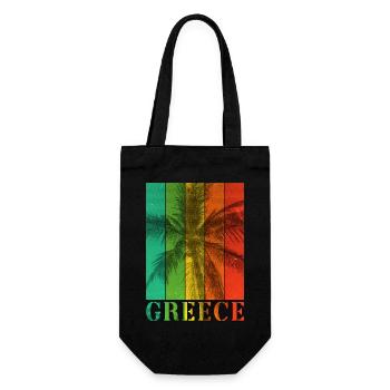 Grèce Été Palmiers Plage Mer Vacances - Sac à bouteille - noir - Devant