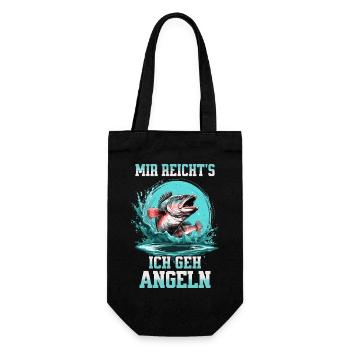Fishing Angler Fish I've had enough, I'm going fishing - Gift Bag for Bottles - black - Front