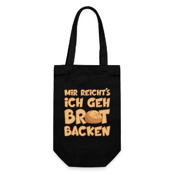 MIR REICHT'S ICH GEH BROT BACKEN - Geschenkbeutel für Flaschen - Schwarz - Vorne