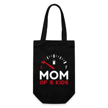 MOM OF 5 KIDS MOM FIVE KIDS - Gift Bag for Bottles - black - Front