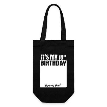 It s my birthday - 18 years old - sign - Gift Bag for Bottles - black - Front