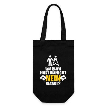 Warum hast du nicht nein gesagt? Beziehung - Geschenkbeutel für Flaschen - Schwarz - Vorne