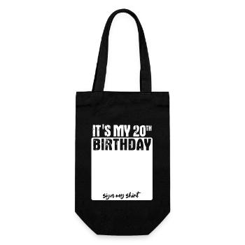 It s my birthday - 20 years old - sign - Gift Bag for Bottles - black - Front