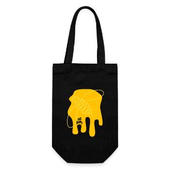 Soyez joyeux - Abeille - abstrait - Art graphique - Sac à bouteille - noir - Devant