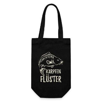 Karpfenflüsterer - Angler - angeln - Karpfen - Geschenkbeutel für Flaschen - Schwarz - Vorne