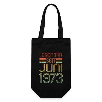 Legendär seit Juni 1973 - Geburtstag Retro - Geschenkbeutel für Flaschen - Schwarz - Vorne