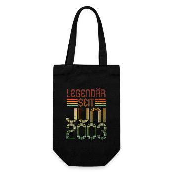 Legendär seit Juni 2003 - Geburtstag Retro - Geschenkbeutel für Flaschen - Schwarz - Vorne