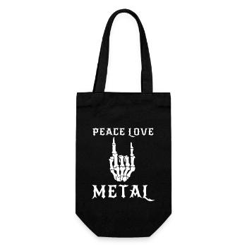 Peace Love Metal - Heavy Metal Musik - Geschenkbeutel für Flaschen - Schwarz - Vorne