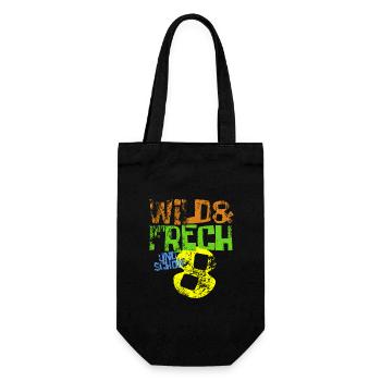 Wild & frech und schon 8 Geburtstag Geschenk - Geschenkbeutel für Flaschen - Schwarz - Vorne
