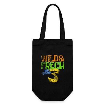 Wild & frech und schon 3 Geburtstag Geschenk - Geschenkbeutel für Flaschen - Schwarz - Vorne