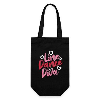 Linedance Diva - Linedancing Countrymusic - Geschenkbeutel für Flaschen - Schwarz - Vorne