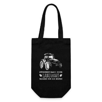Studieren kann jeder - Landwirt - Traktor - Geschenkbeutel für Flaschen - Schwarz - Vorne