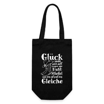 Glück kann man nicht kaufen Linedance Hut Stiefel - Geschenkbeutel für Flaschen - Schwarz - Vorne