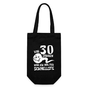 Vor 30 Jahren war ich mal der Schnellste Geschenk - Geschenkbeutel für Flaschen - Schwarz - Vorne