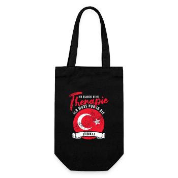 Ich brauche keine Therapie ich muss in die Türkei - Geschenkbeutel für Flaschen - Schwarz - Vorne