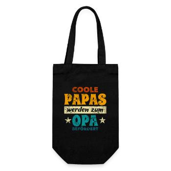 Coole Papas werden zum Opa befördert - Spruch - Geschenkbeutel für Flaschen - Schwarz - Vorne